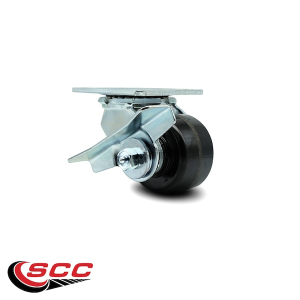 3.25 Inch Phenolic Swivel Caster with Roller Bearing and Brake